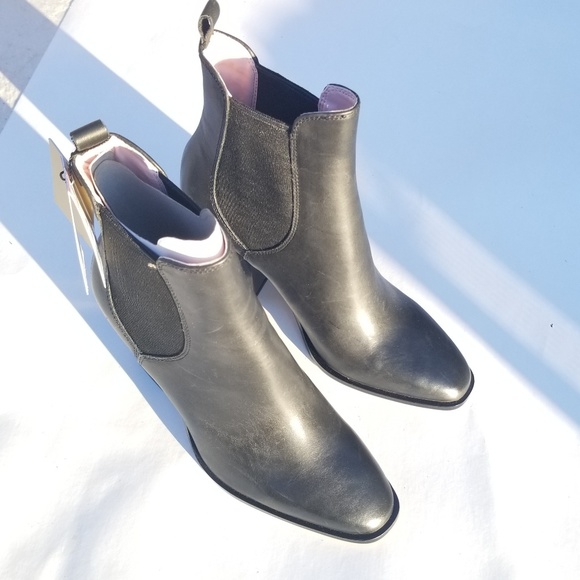 Zara high-heeled leather ankle boots elastic sides - Picture 3 of 7